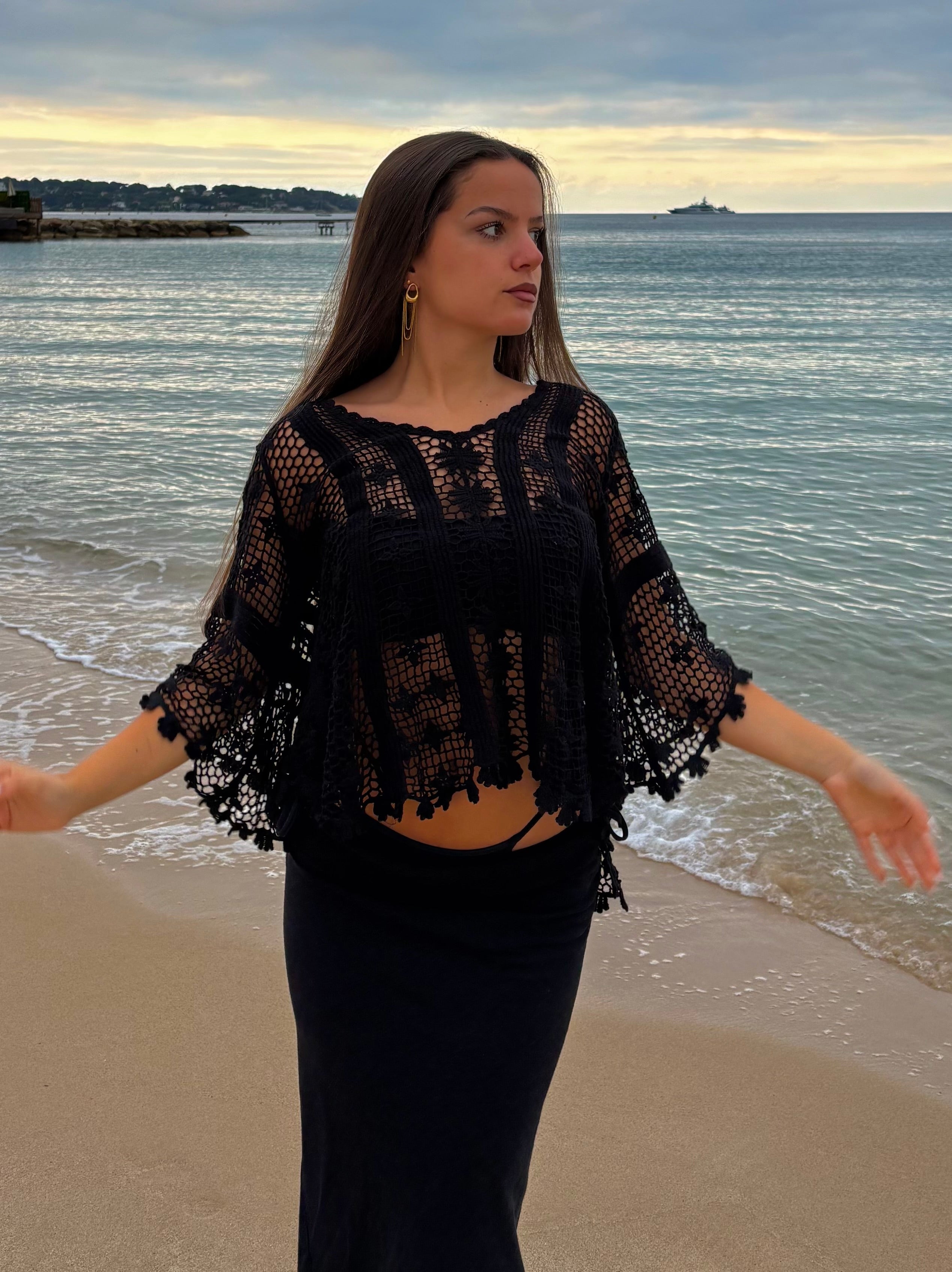 Haut crochet noir - Midnight Riviera