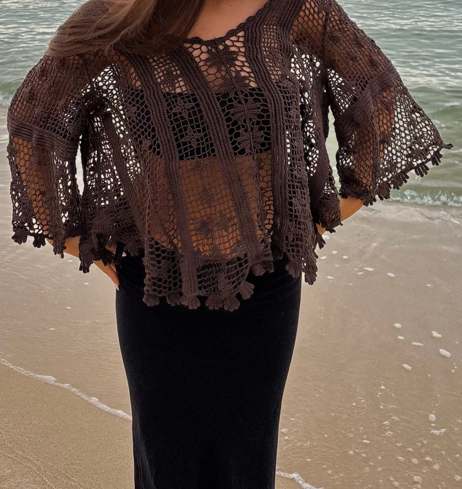 Haut crochet marron - Mocha Riviera