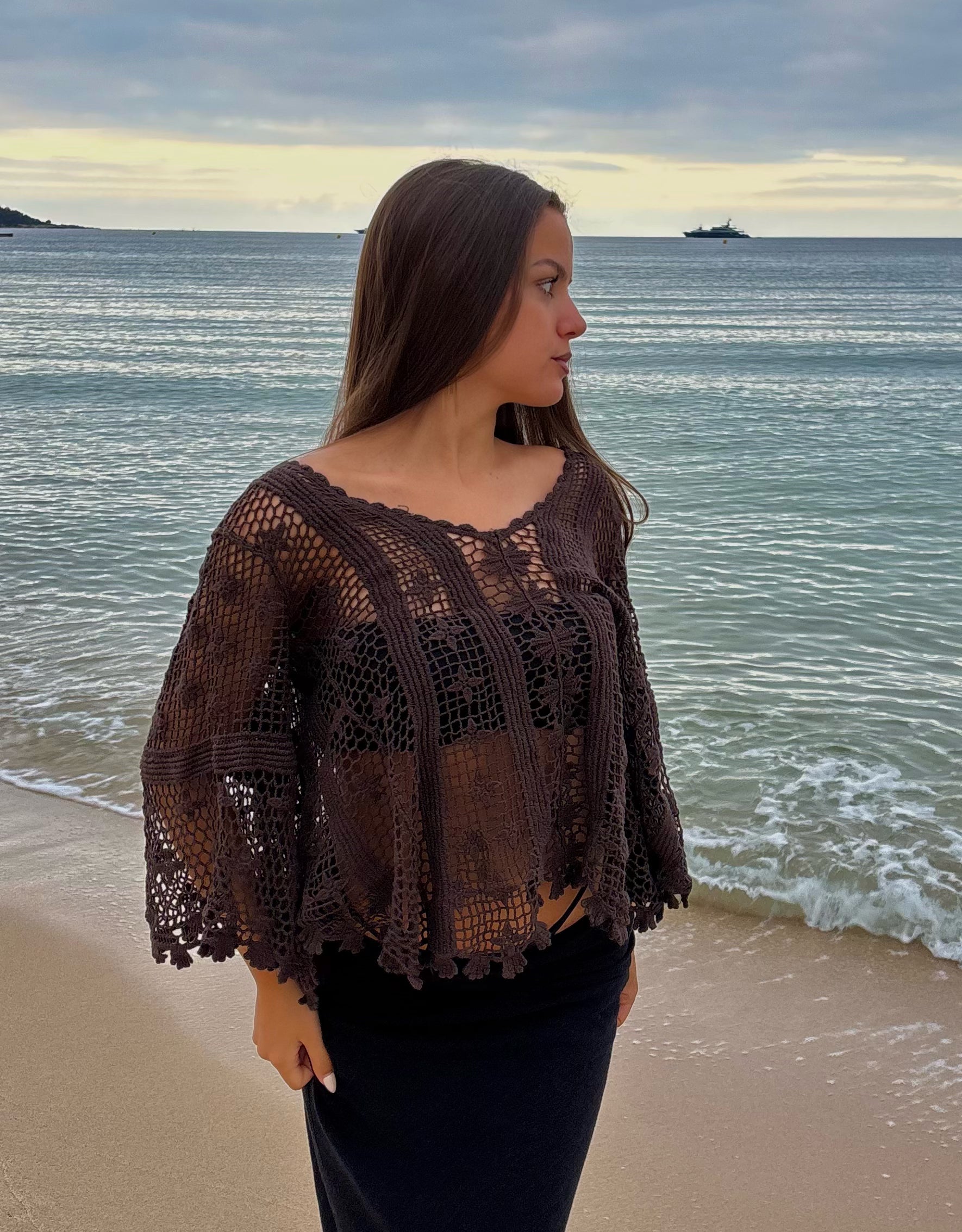 Haut crochet marron - Mocha Riviera